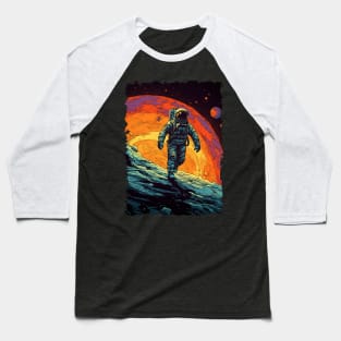 Cosmic Explorer - Colorful Pop Art Astronaut Baseball T-Shirt